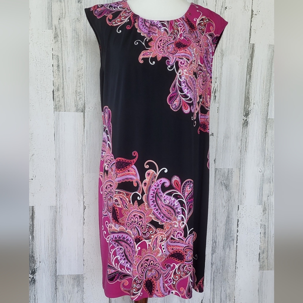 Apt. 9 Dress Black/Fuchsia Sleeveless